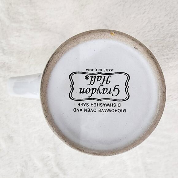 Graydon Hall Mug Purple Flower Allover Embossed in Plum Purple And White. EUC - Picture 6 of 7